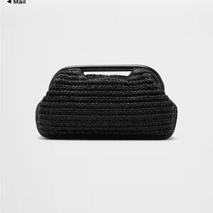 Banana Republic New Black Woven Top-Handle Clutch - brand new this season !